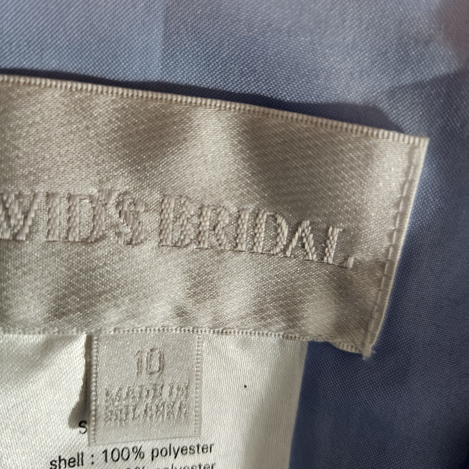 David’s Bridal Flower Girl Formal Dress Light Blue with Bow Youth Size 10 NEW