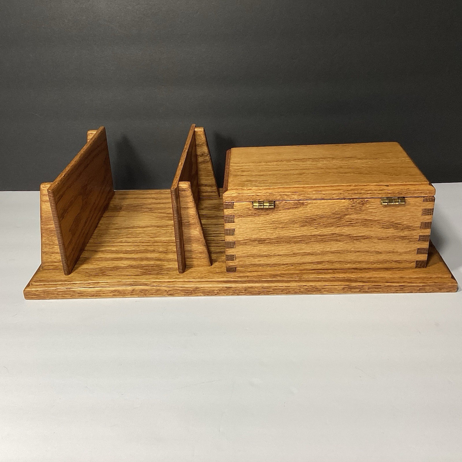 OOAK Handmade Vintage Mid Century Modern Solid Wood Desk Organizer W/ Box