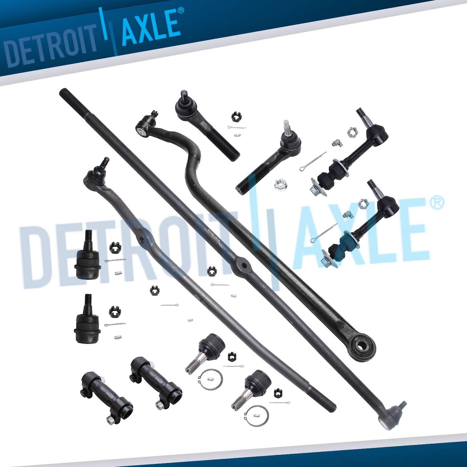 13pc 4WD Tie Rod Track Bar Ball Joint Drag Link Kit for 2000 2001 Dodge Ram 1500