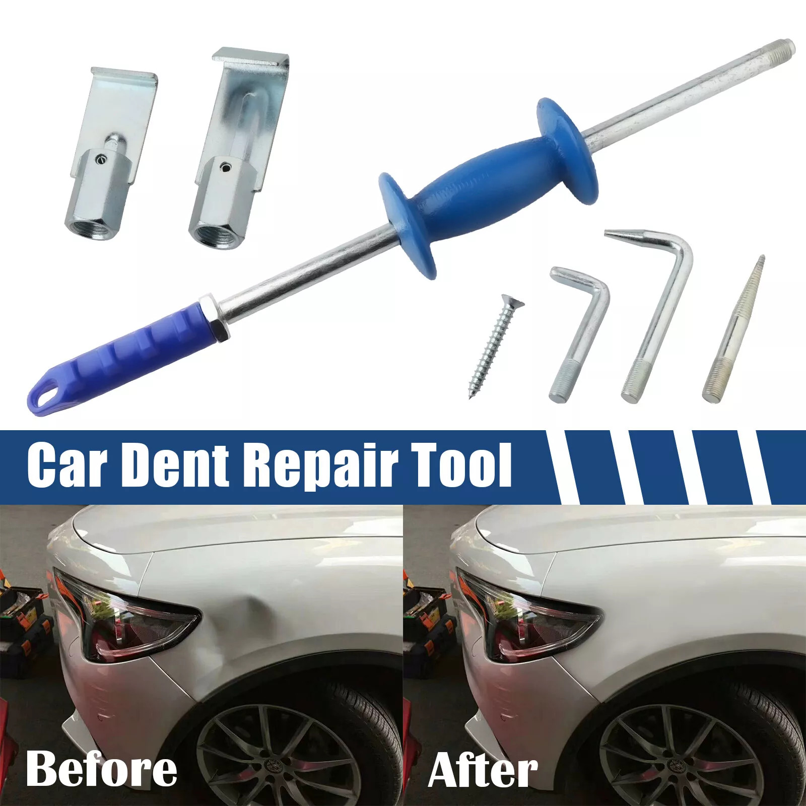 9Pc Heavy Duty 5Lb Dent Puller Slide Hammer Kit Car Auto Body Sheet Metal Repair