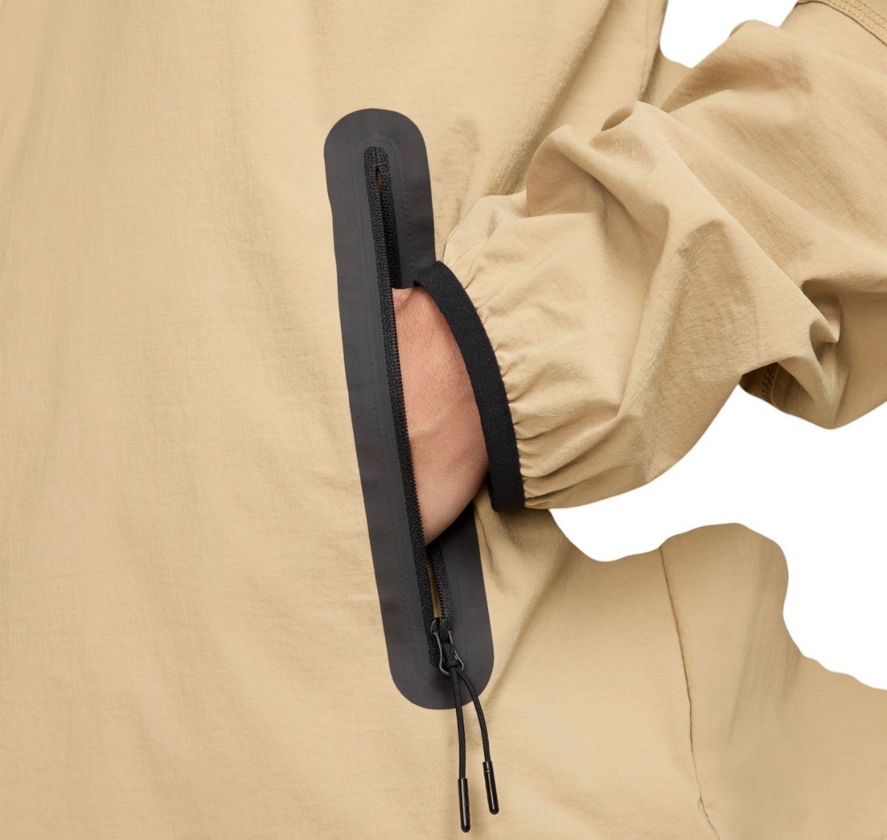 NEW Nike Men's Size XL Tech Windrunner Woven Jacket Hoodie Parachute Beige Black