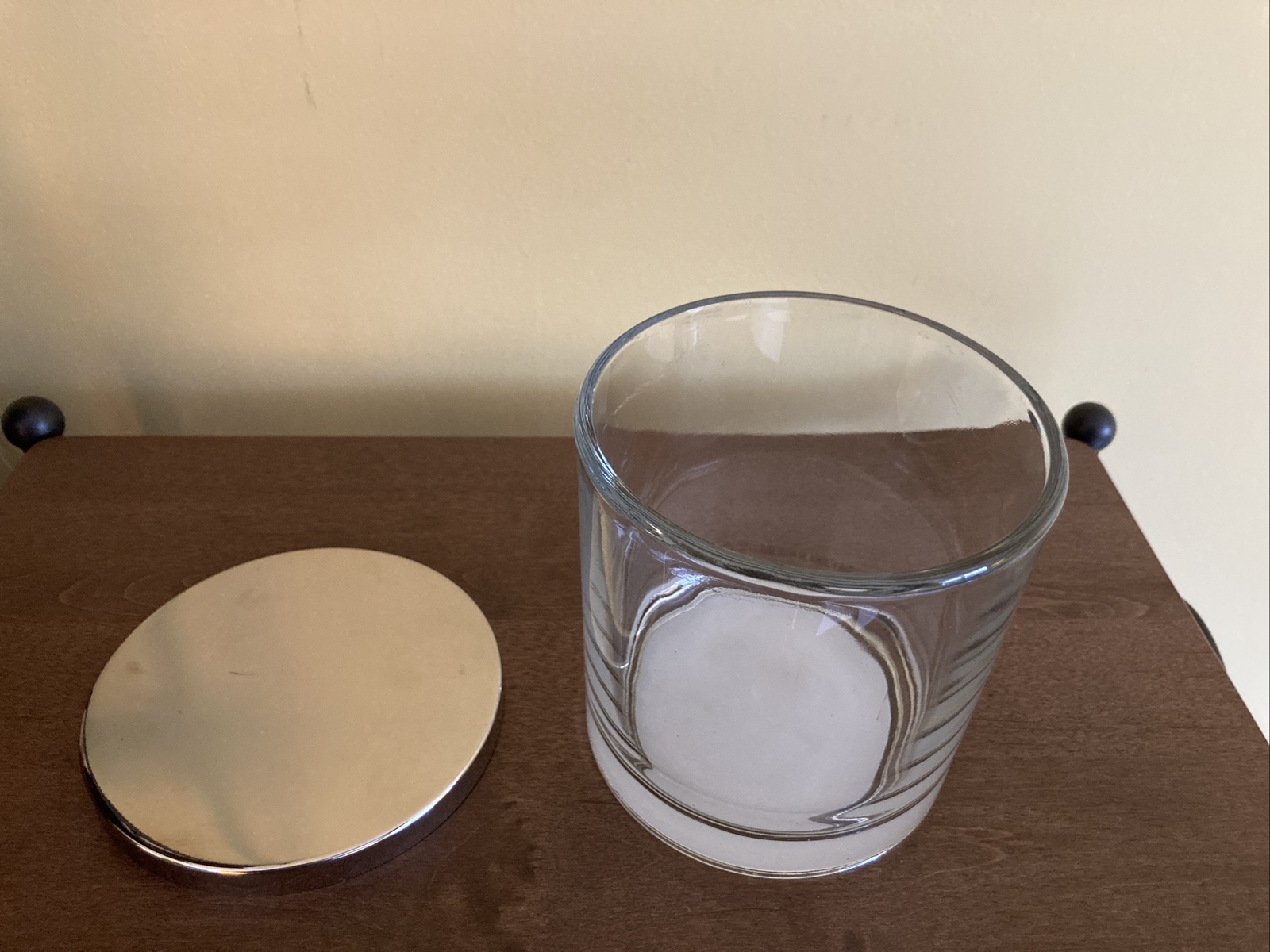 Clear Glass Candle Jar with lid, 14 oz, clean and empty, quantities available