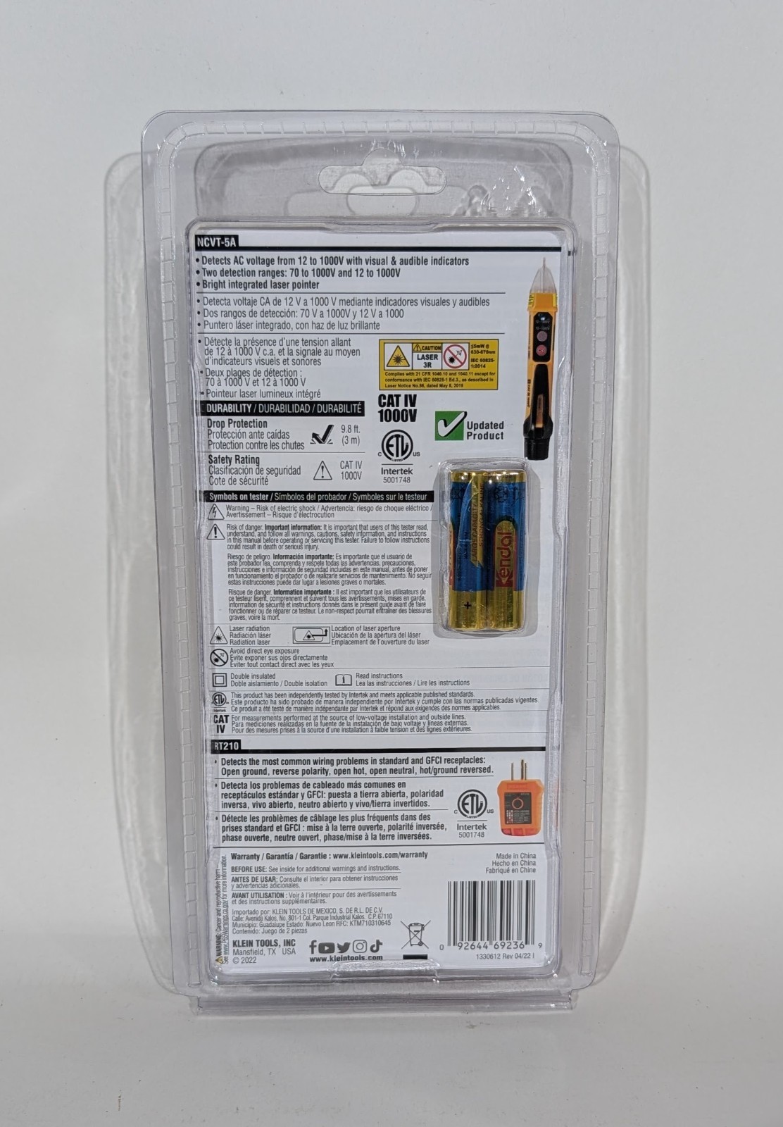 KLEIN TOOLS Electrical Test Kit Dual Range 1000V AC NCVT-5KIT