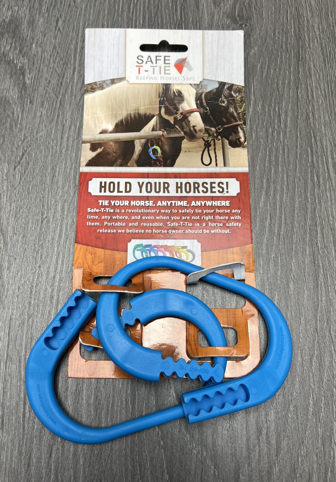 Safe-T-Tie Horse Safety Release Tie - Blue 2 Pack - Portable & Reusable