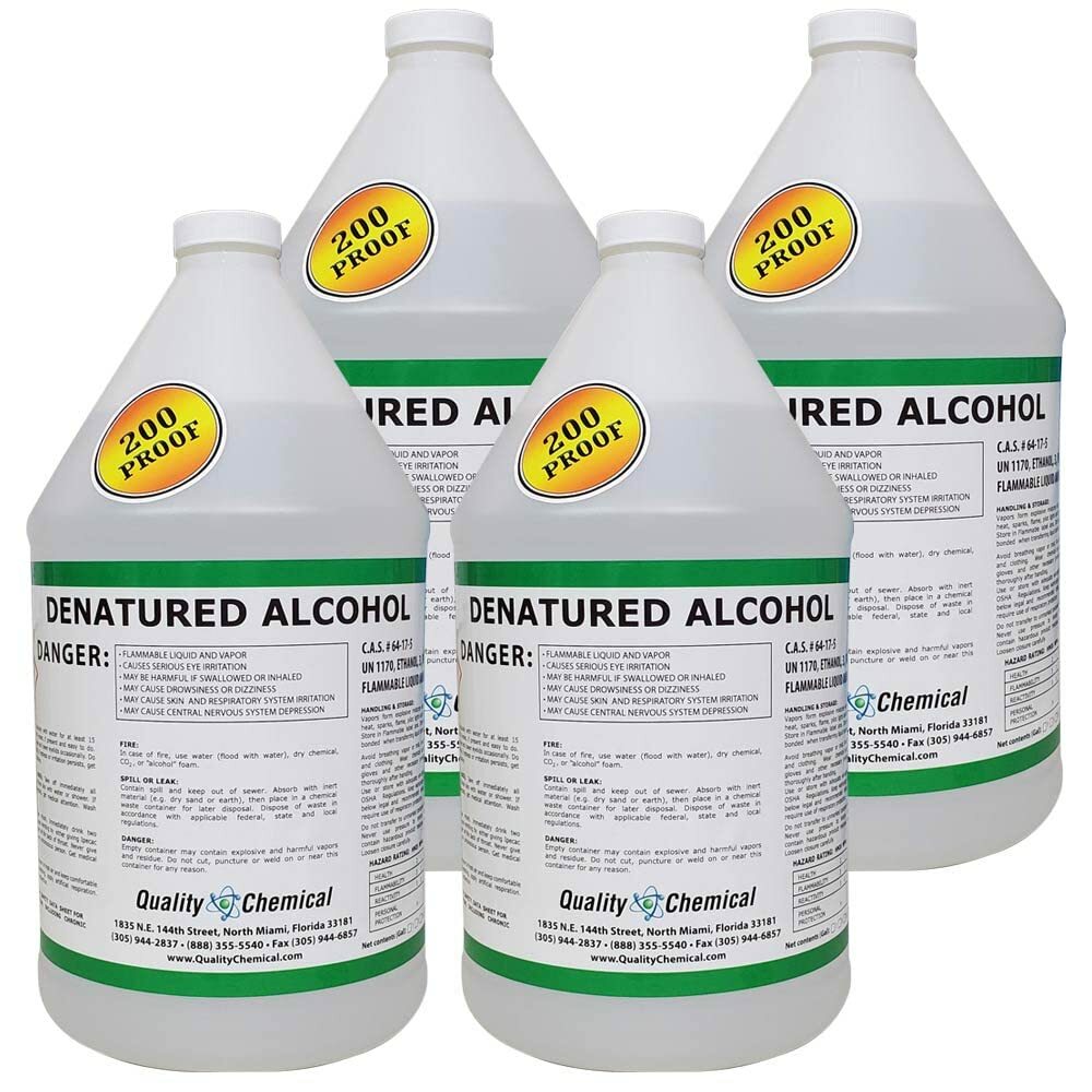 Denatured Alcohol (Ethanol) 200 proof / 4 Gallon Case