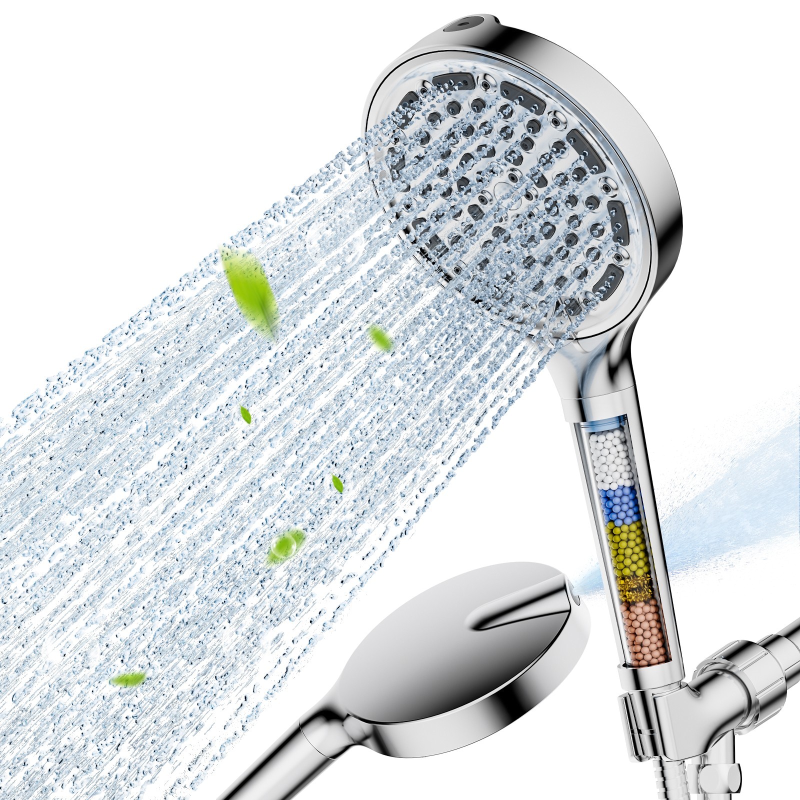 6 Spray Settings High Pressure shower Head with Filter, Handheld Rainfall Combo
