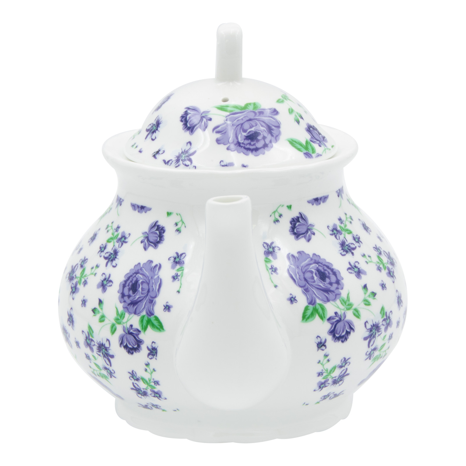 Lavender Field Floral Pattern Ceramic Teapot 32oz
