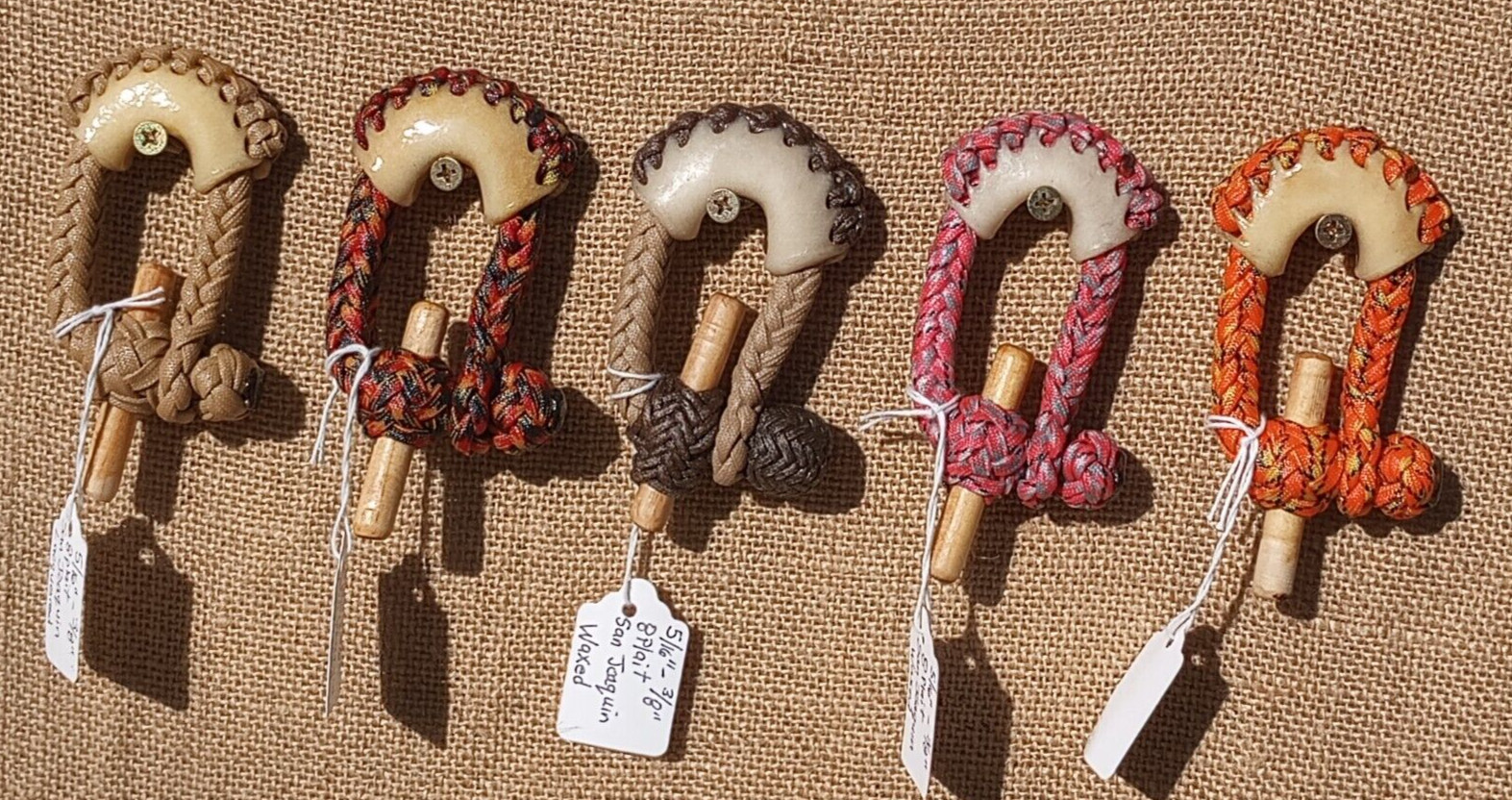 TURQUOISE n BLACK 10 Plait Pryor ParaCord Hondo w/ Bull Rawhide Burner Buckaroo