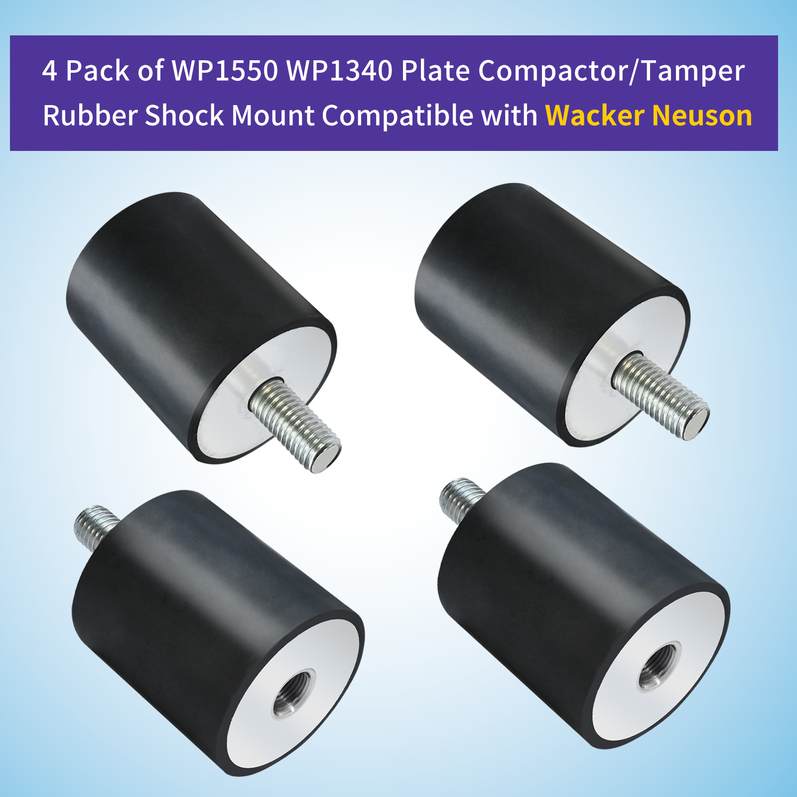 4 Pack plate compactor tamper rubber shock mount Fits Wacker WP1550 WP1340