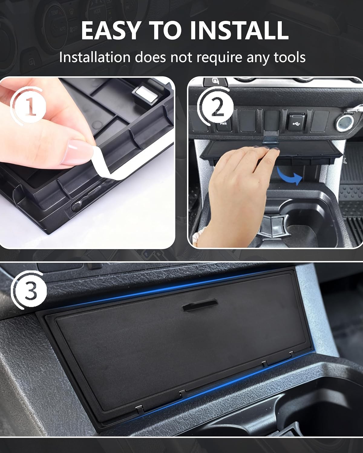 For Toyota Tacoma 2023-2016 Accessories Hidden Center Console Storage Cover Lid