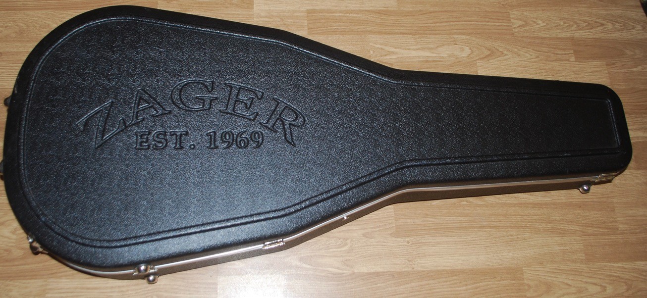 Zager ZAD 50 OM Acoustic Electric Guitar With Zager Hard Shell Case