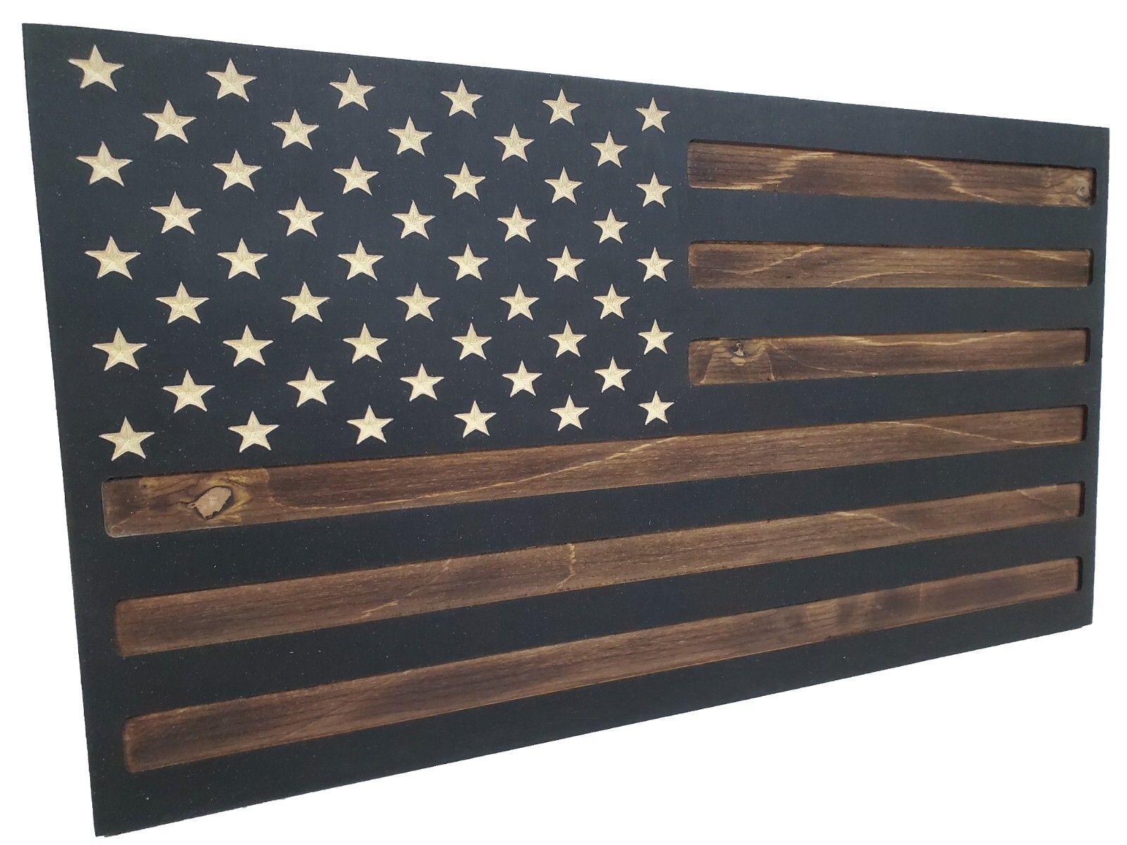 Dark Rustic | Hidden Gun Storage | Engraved American Concealment Flag | Safe