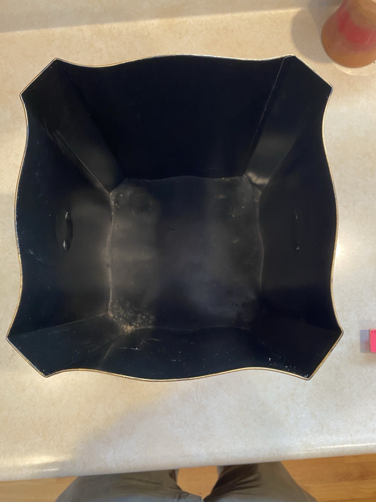 Mackenzie Childs Zig Zag Trash / Waste Basket