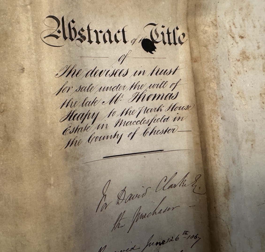 1867 Rare MASSIVE Vellum Abstract of Title Macclesfield Cheshire Manuscript 46pg