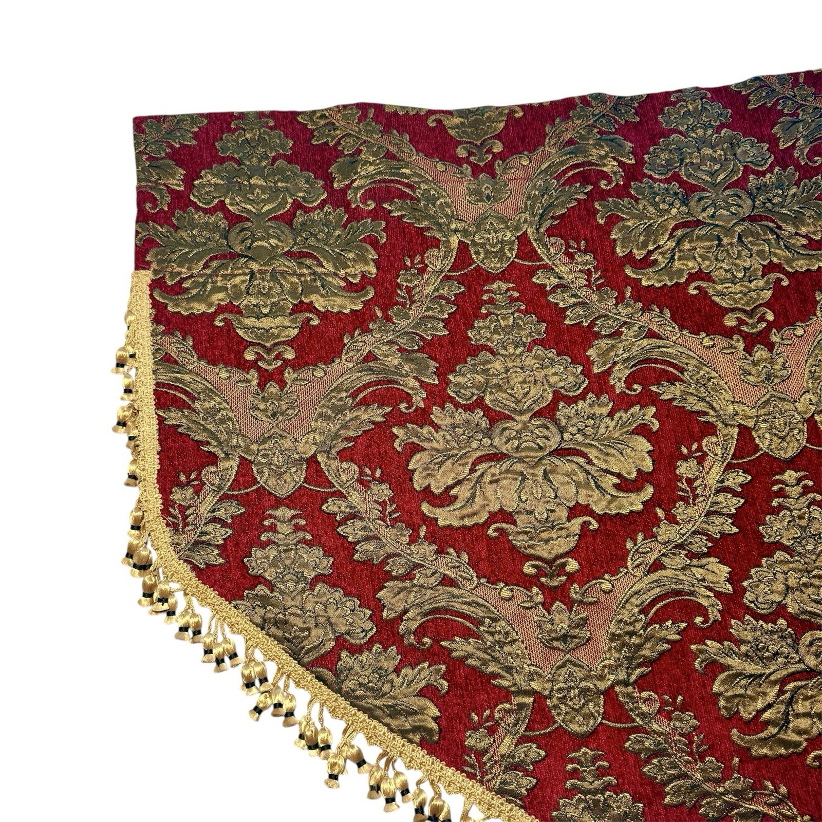 CROSCILL Imperial Empress CURTAIN Valance Brocade Red Gold Tassels Tapestry EUC