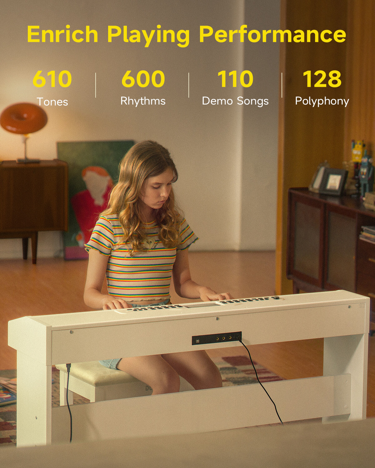 🎹 Donner DDP-95 Digital Piano With Stand Triple Pedal 88 Weighted Key 610 Tones