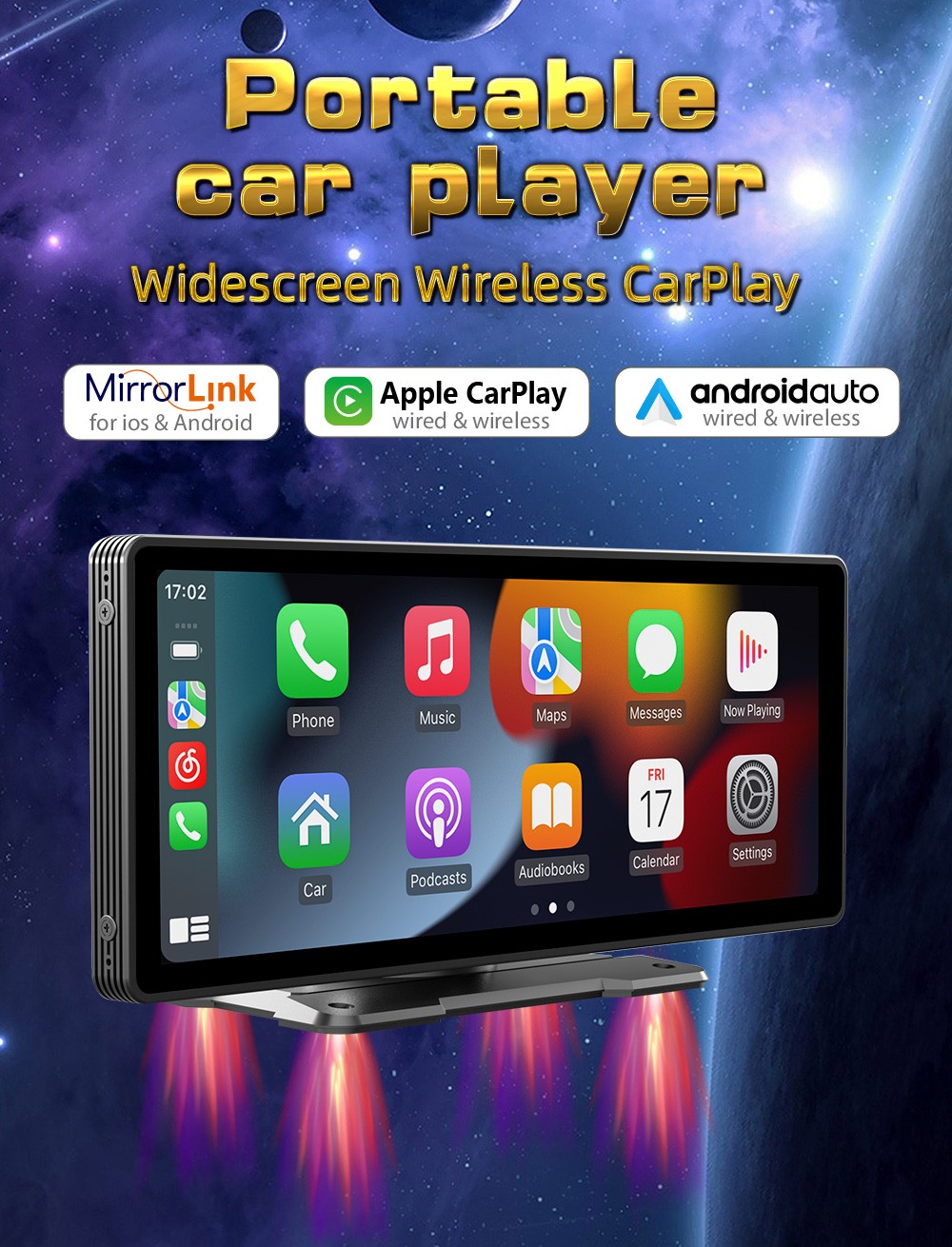 9.3" Car Stereo Radio For Apple Carplay Android Auto portable Multimedia Player