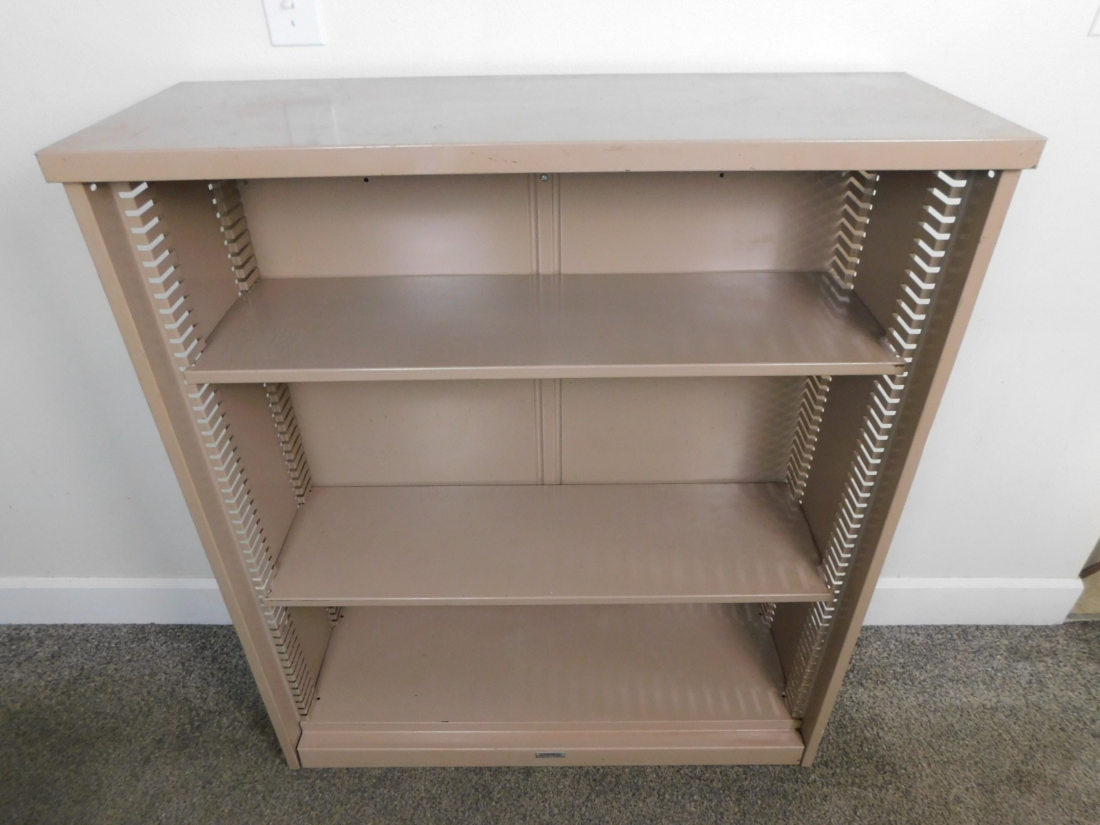 Large Steampunk Industrial Metal Adjustable Shelves Bookcase 42x36x12 VTG -SHIPS