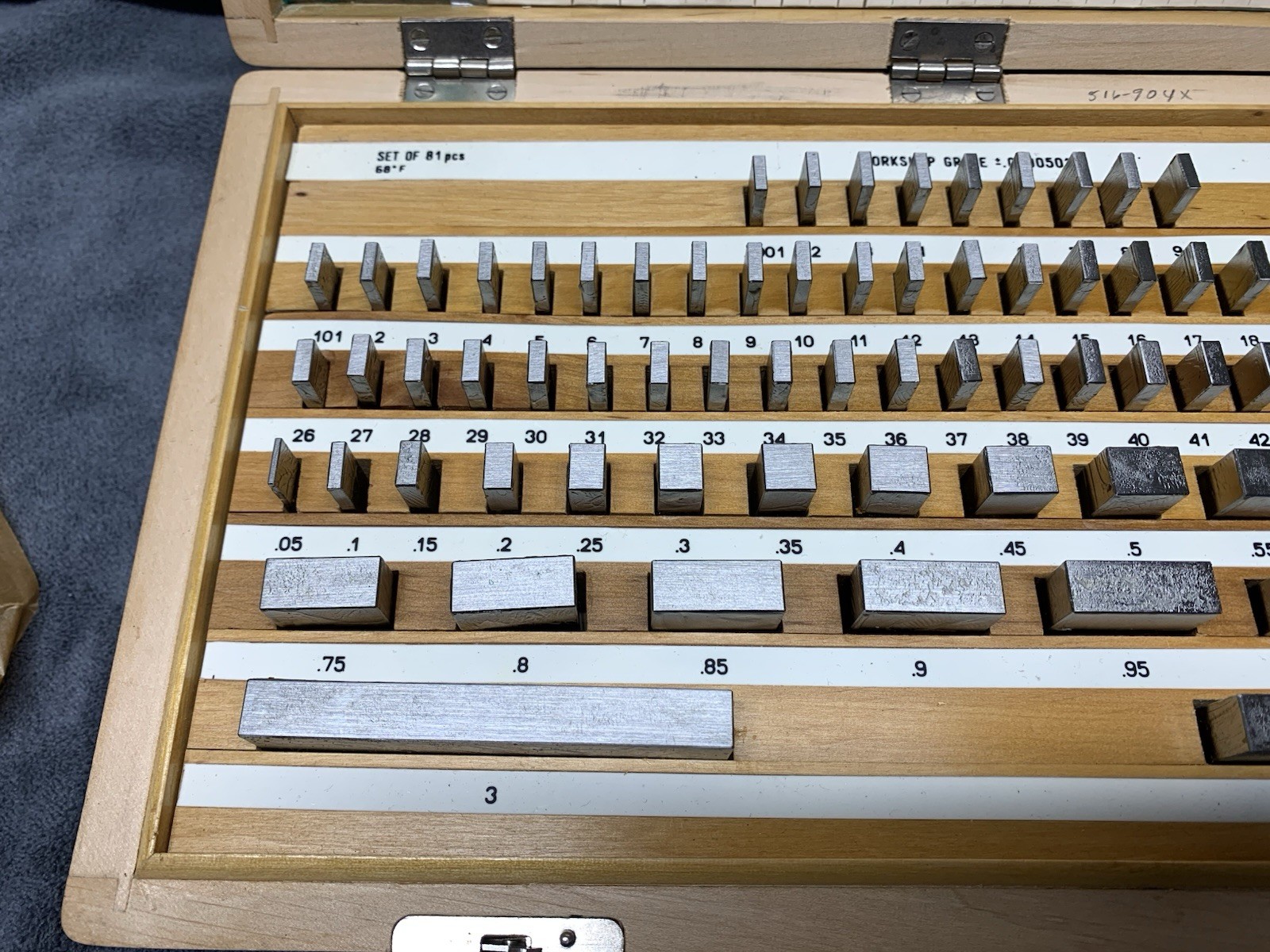 (NOS) 81 Piece Grade B Gage Block Set #516-904X Poland year 1979