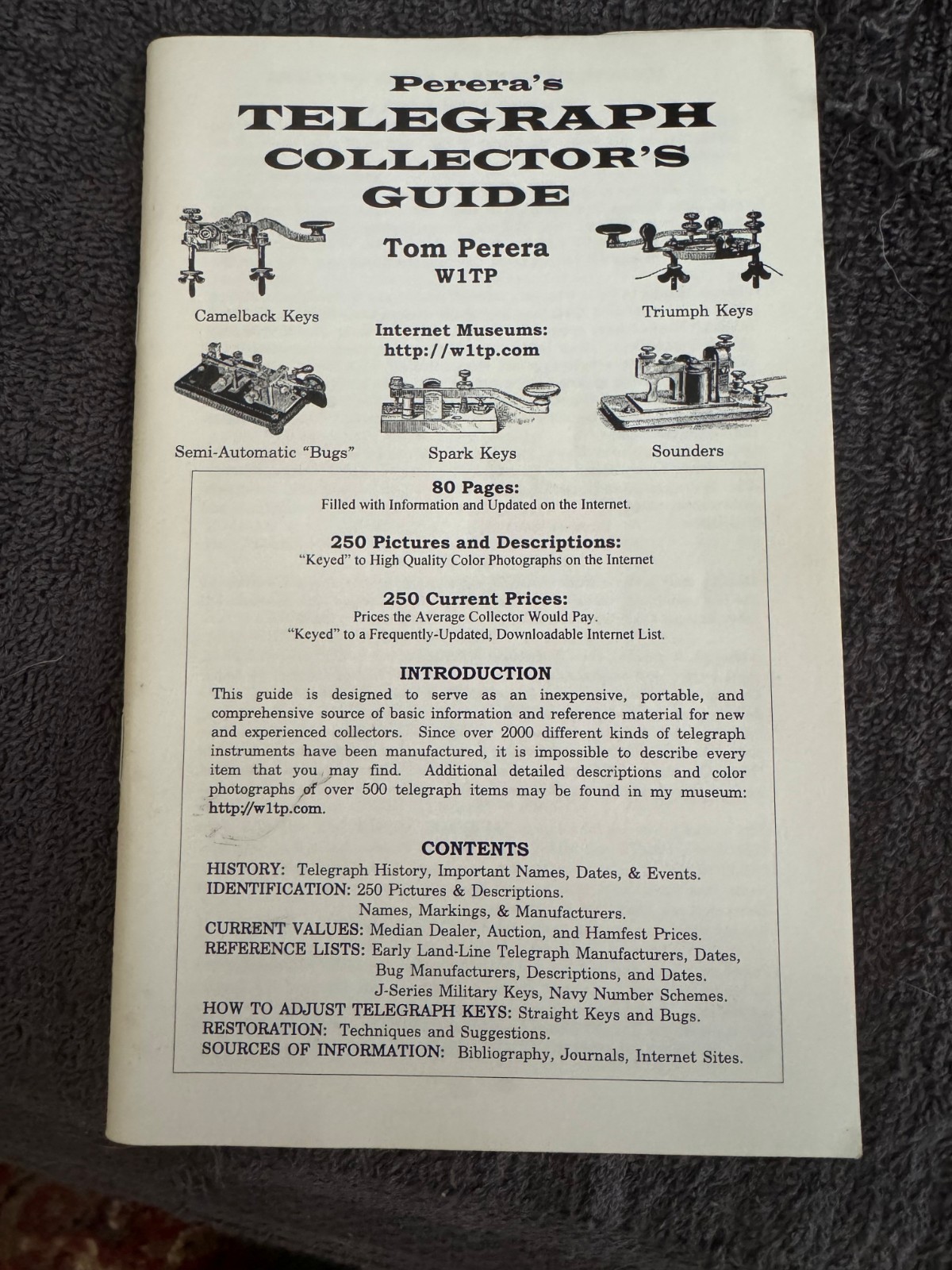 Vintage Antique Tom Pereras Telegraph Morse Code Collectors Guide book