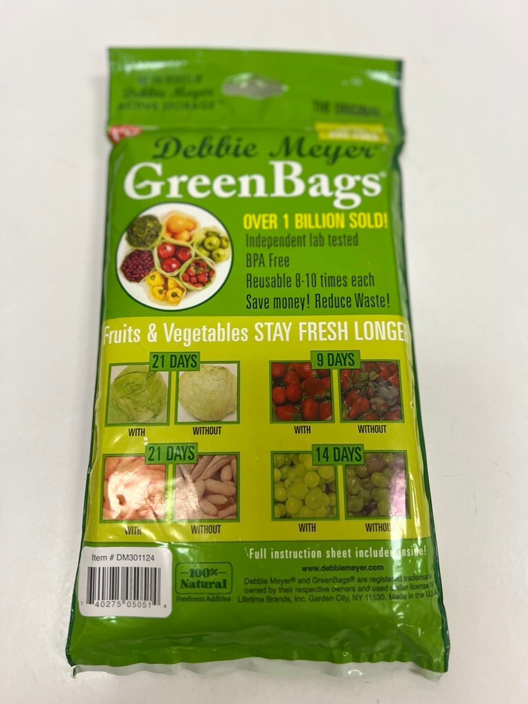 Debbie Meyer Green Bags 20-Pack (8M 8L 4XL) Keeps Fruits Vegetables Flower Fresh
