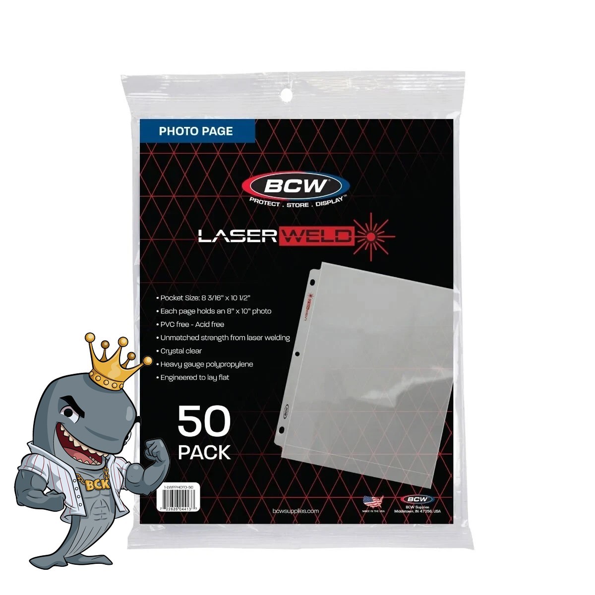 BCW LaserWeld 1-Pocket Photo 8X10 Pages 20ct Pack FREE SHIP