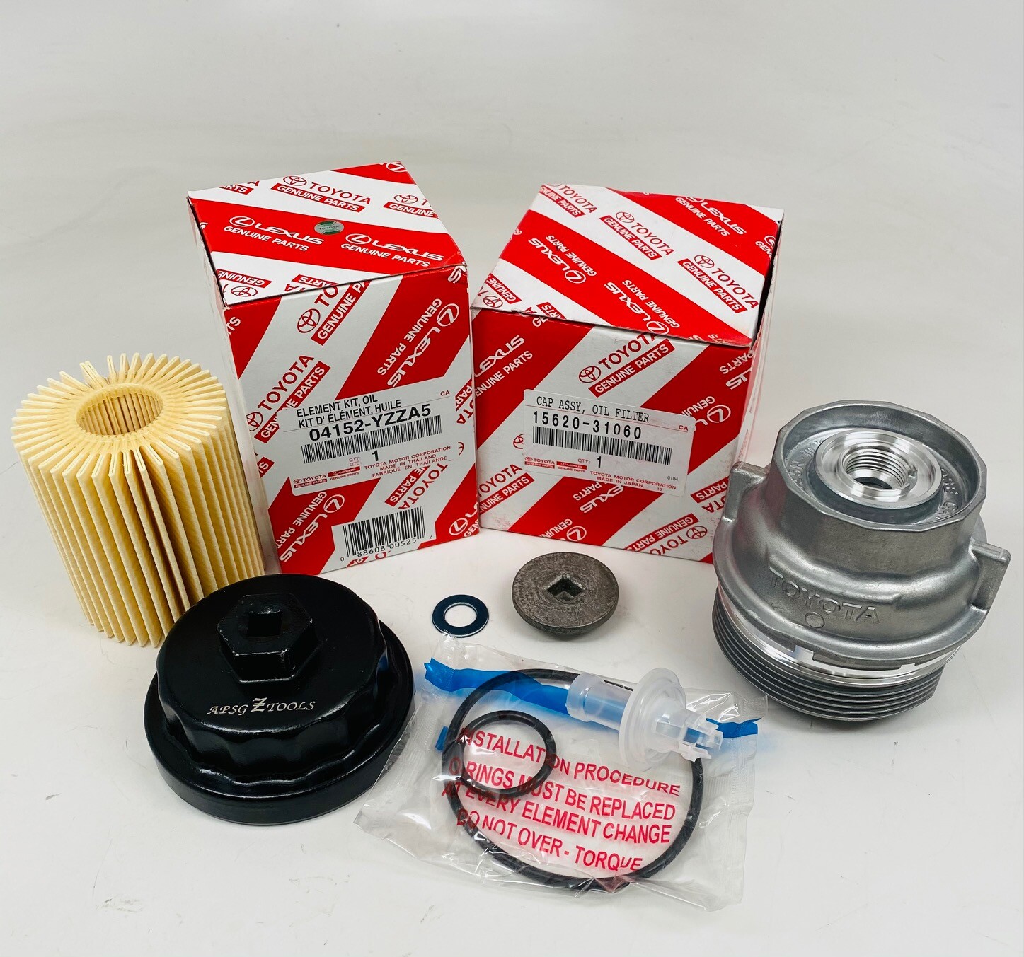 Genuine Oil FIlter and Housing with Wrench, Plug, Gasket 04152-YZZA5