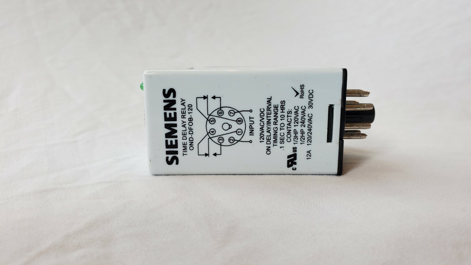 SIEMENS OND-DFOB-120 8 PIN TIME DELAY RELAY