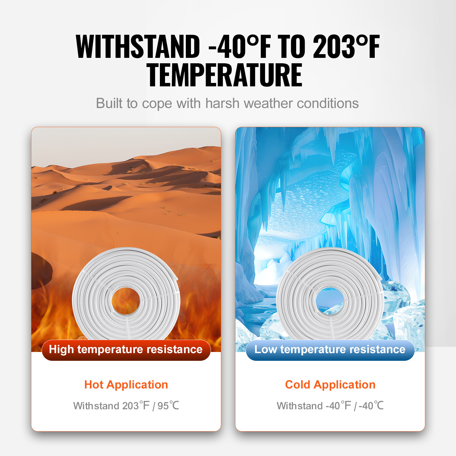 VEVOR 1/2"-656ft PEX-AL-PEX Tubing Oxygen Barrier 200M Pipe for Heating Plumbing