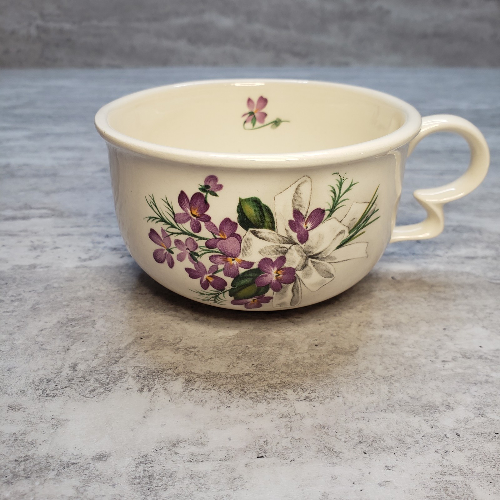 Floral Teacup and Teapot Set with Unique Handle