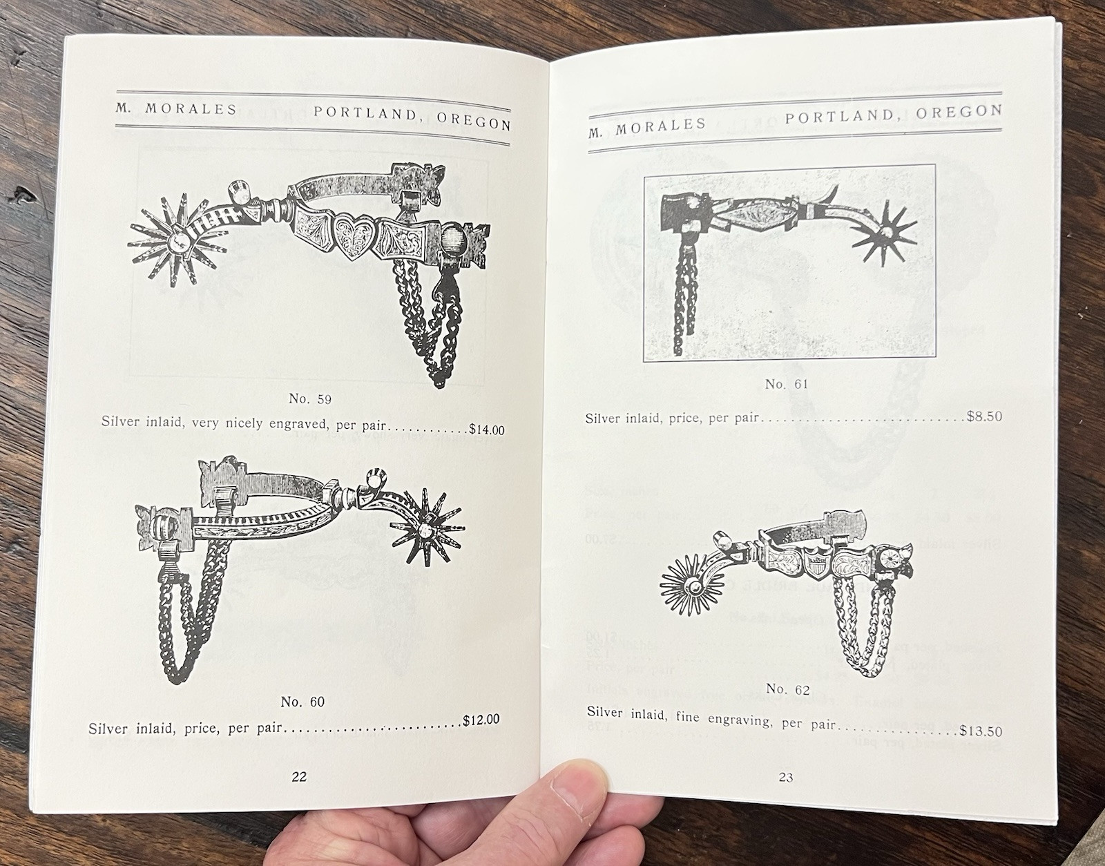 REPRINT COPY OF M. MORALES BIT AND SPUR MAKER EARLY 1900s CATALOGUE NO. 1