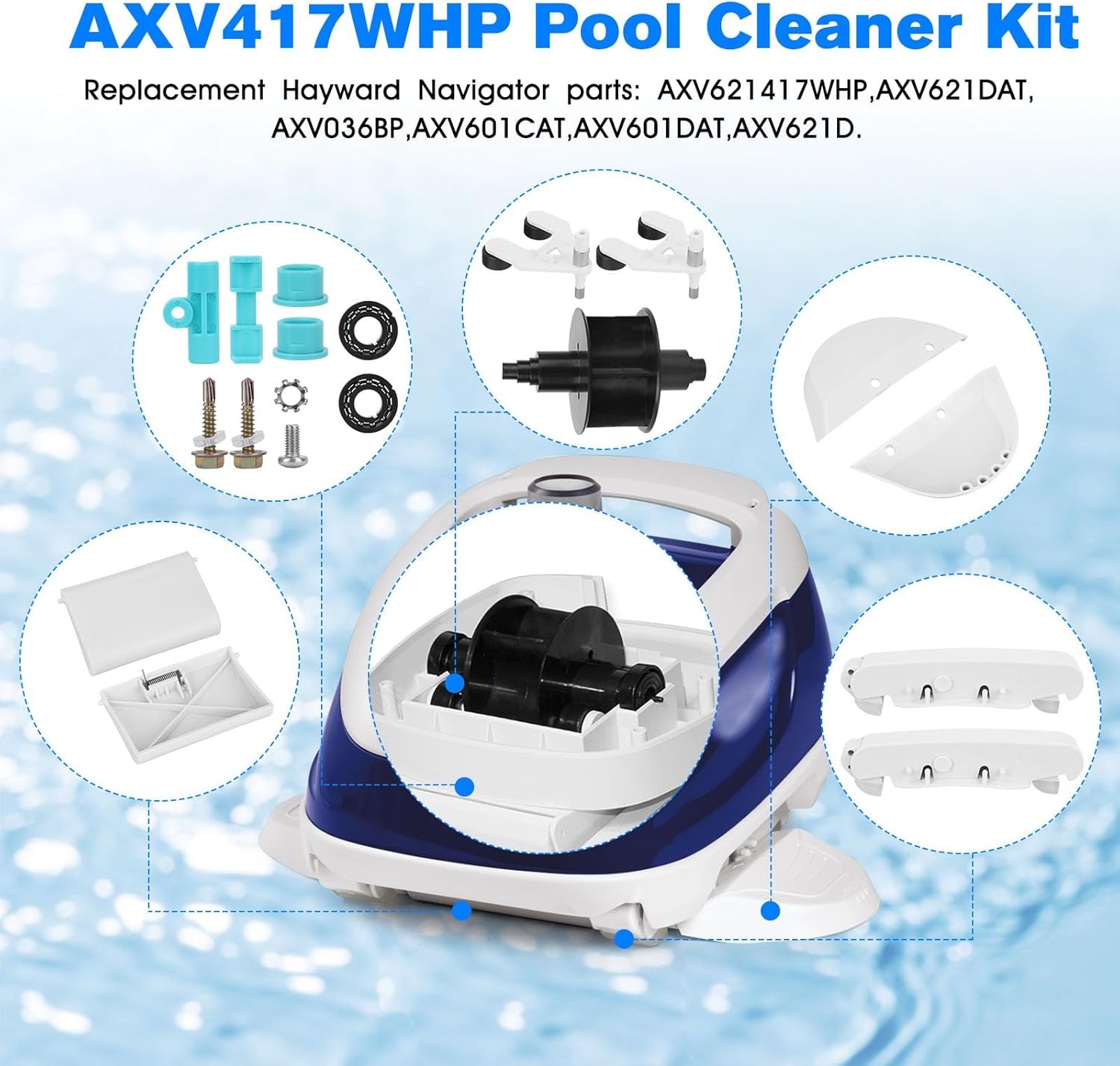 AXV417WHP Pool Cleaner Kit Replacement Hayward Vacuum Parts White