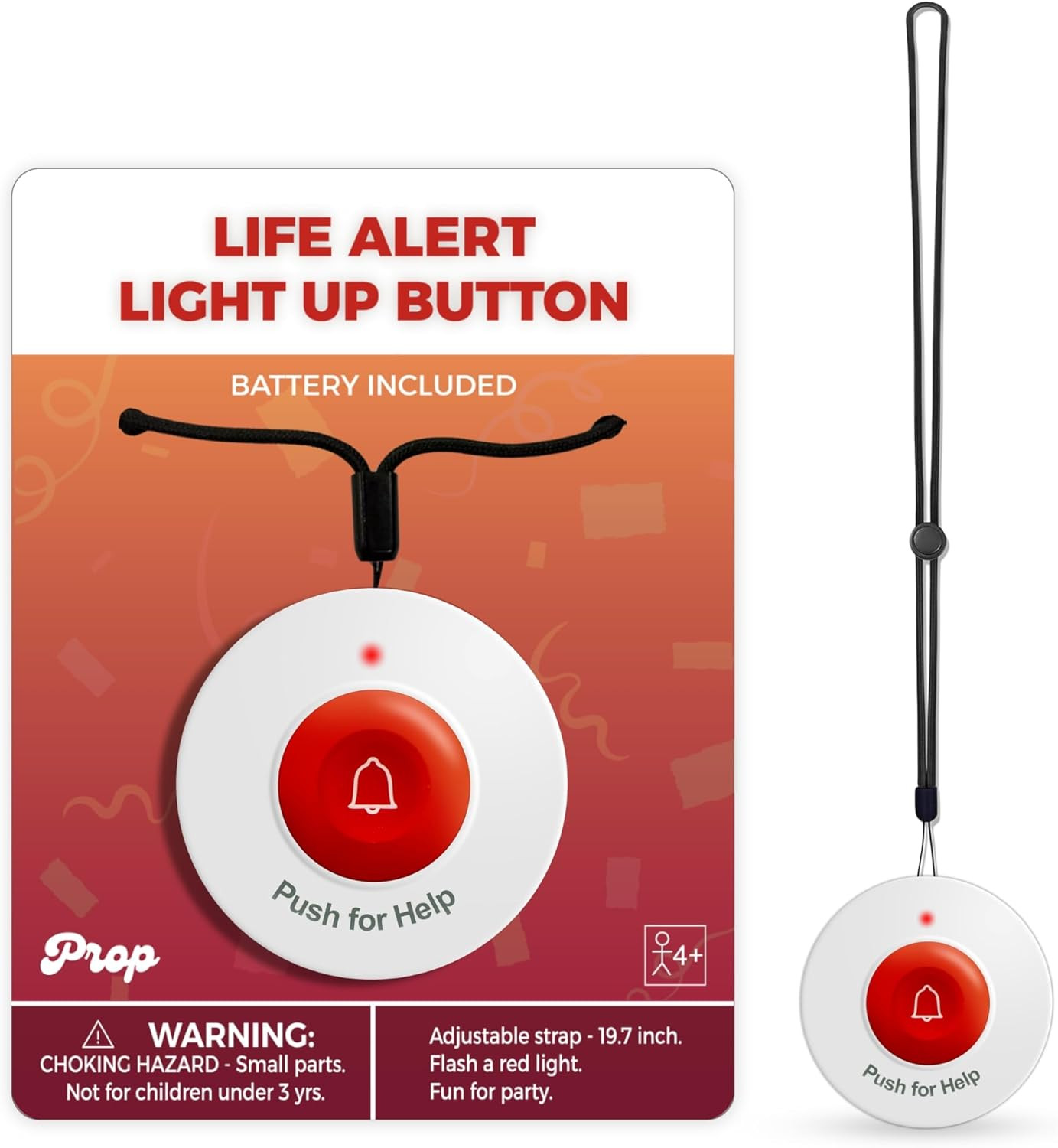 Light-Up Fake Life Alert Button Prop 100Th Day of School Costume, Fun Emergen...