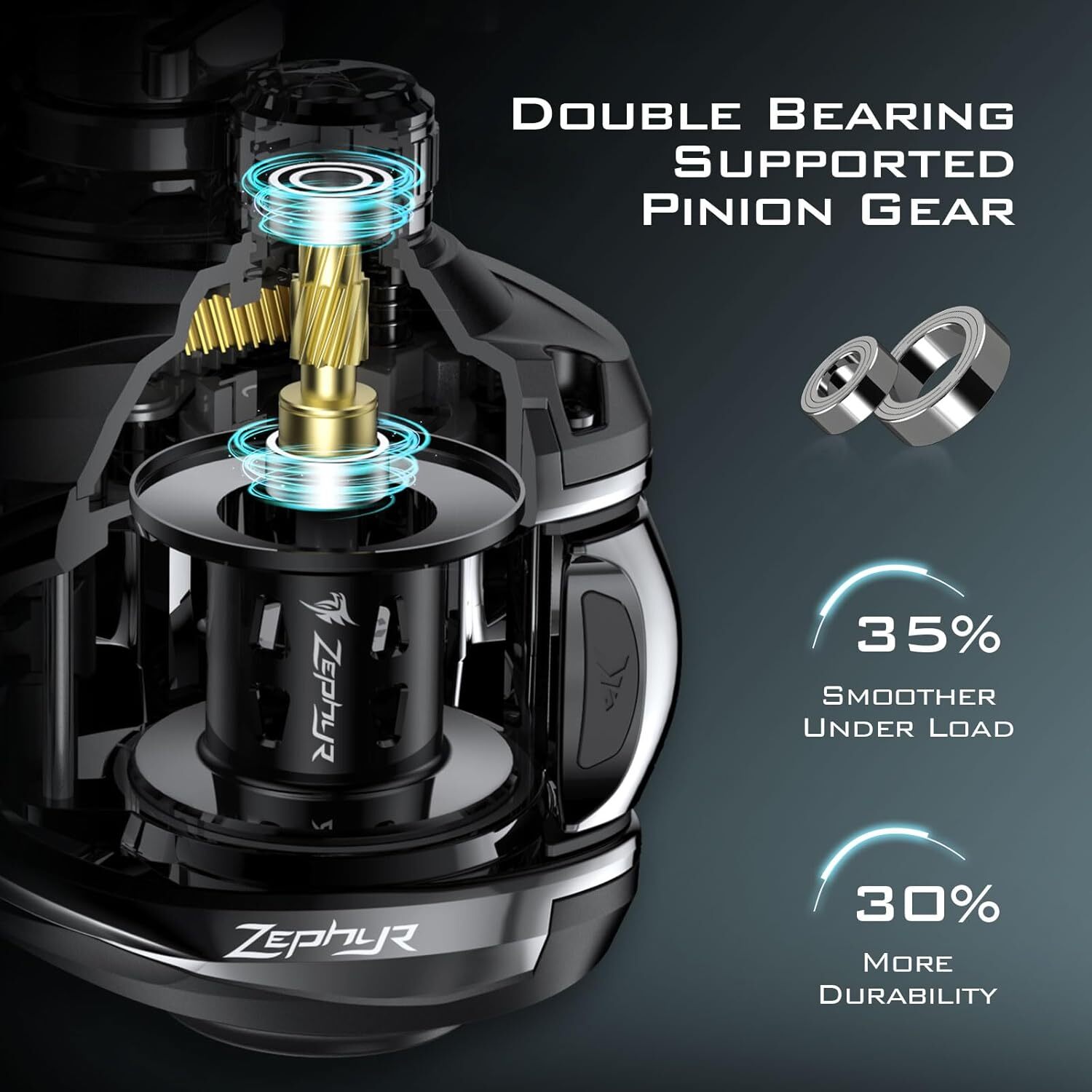 KastKing Zephyr Baitcast Reel w/Halo XII Mag Brake 7+1BB 7.2:1 18lb Carbon Drag