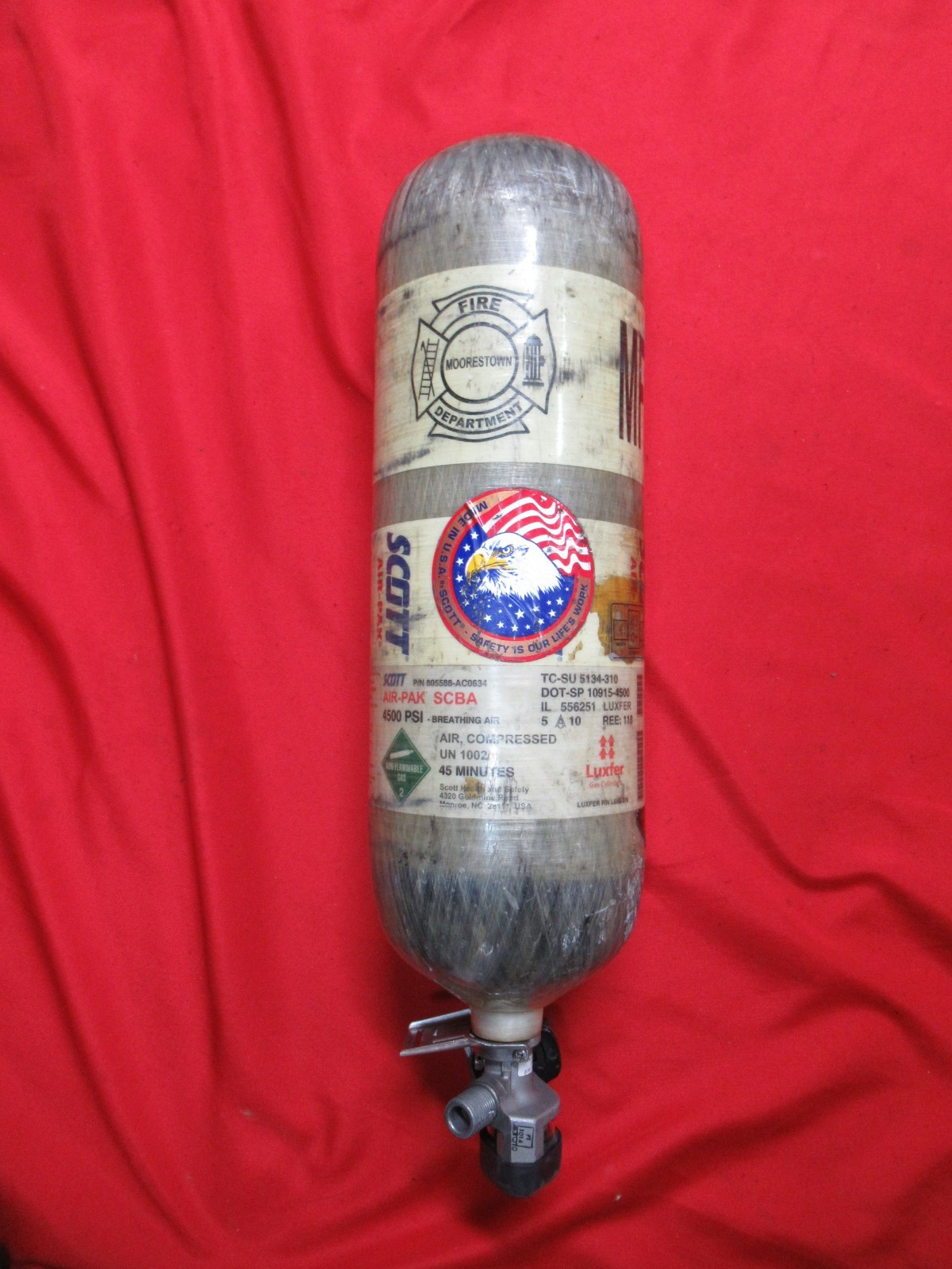 MFG 2010 SCOTT 4500PSI 45 Min SCBA Bottle Tank Cylinder CGA347 valve Air gun PCP