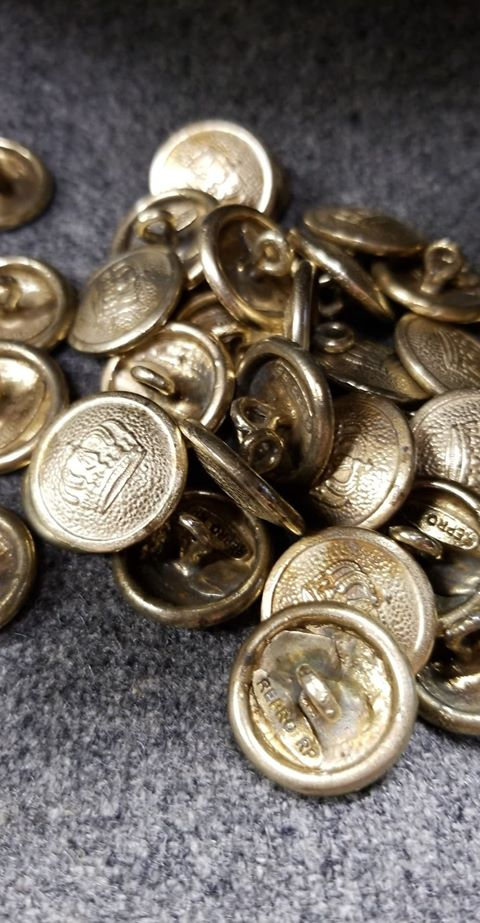 WWI German Button 1910 in Brass, 20MM buttons by the each
