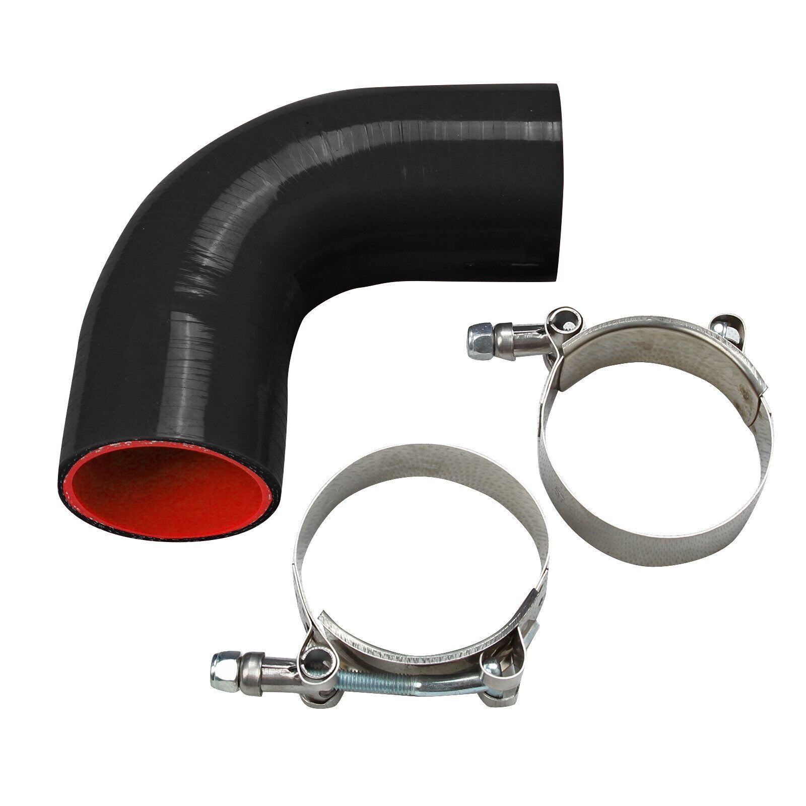 90 Degree Elbow Silicone Hose/Intake/Intercooler Pipe Turbo Coupler + Clamps