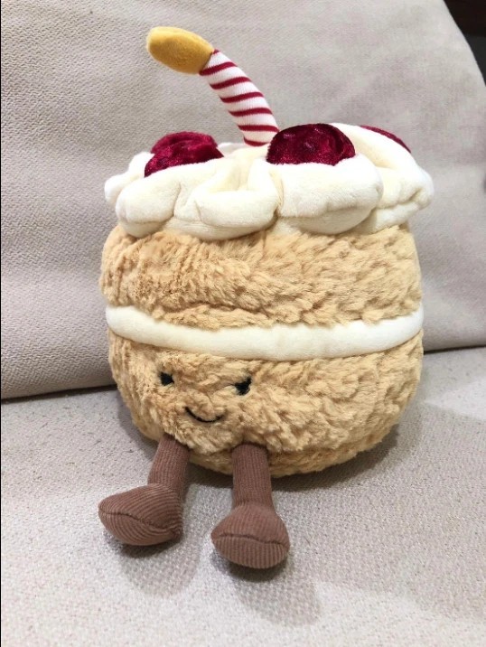 Jellycat Amuseables Birthday Cake Strawberry Plush Doll NWT w/ Bag