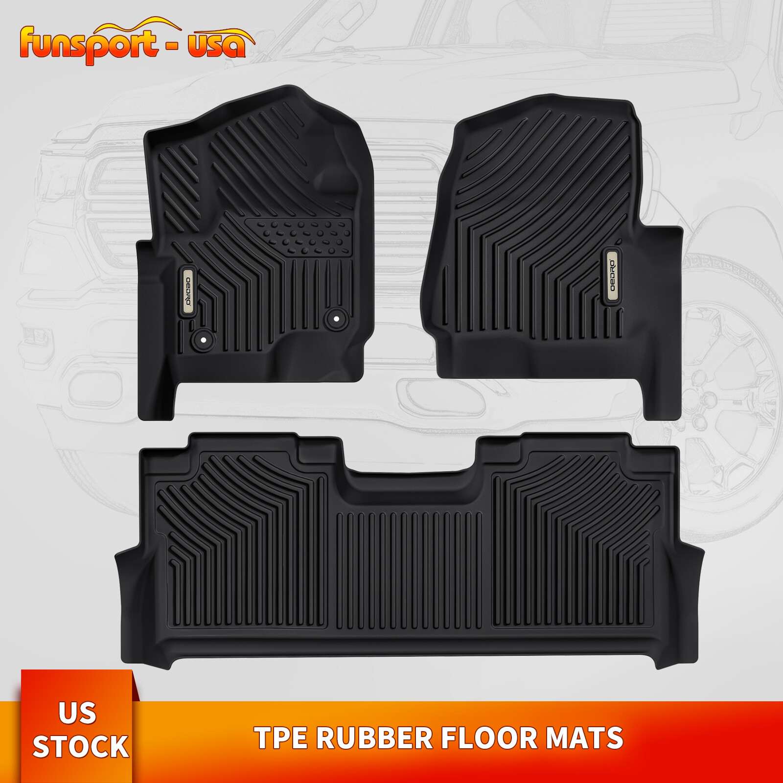 Floor Mats for 2017-2026 Ford F-250 / F-350 Super Duty Crew Cab TPE All-Weather