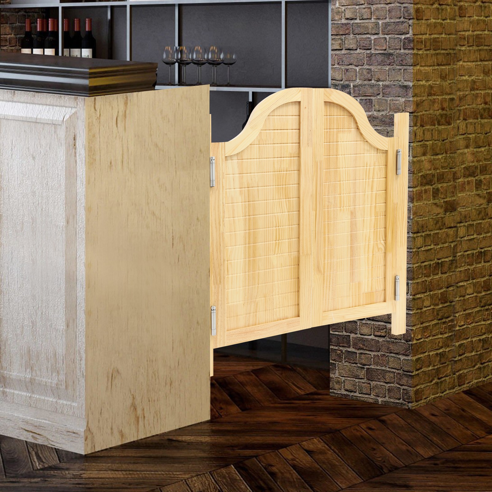 Swing Solid Wood Door Partition Door Shop Entrance Partition Double Door Design