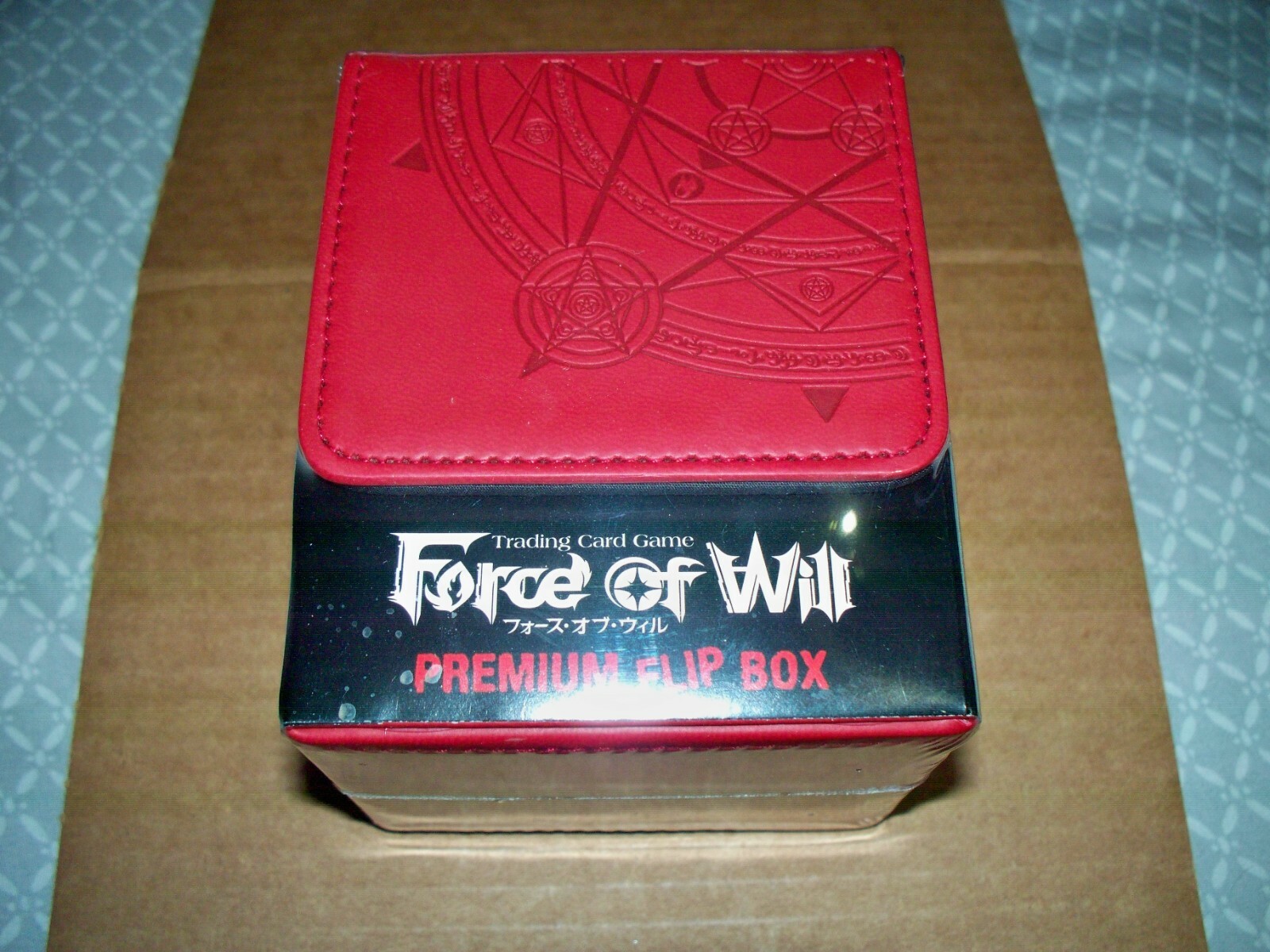 Ultra Pro Premium Flip Deck Box Red Force of Will Magnetic Leatherette holds 100