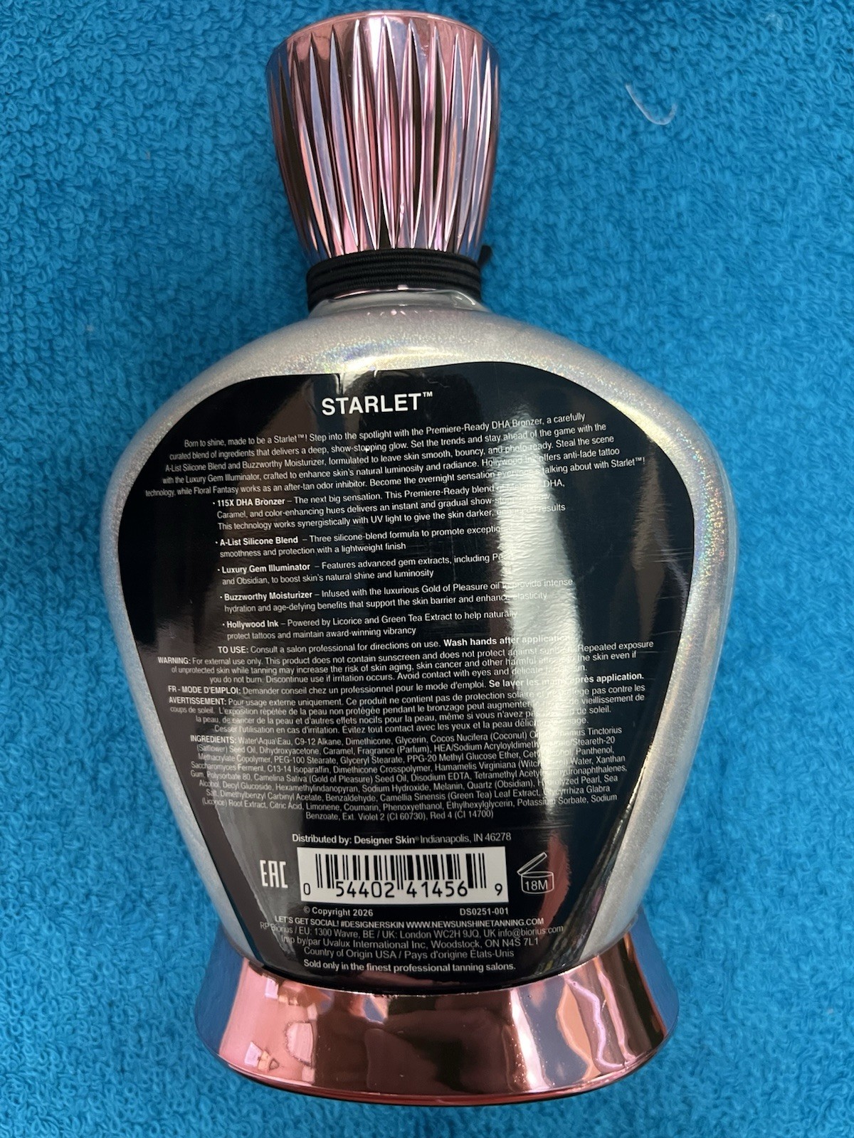 Designer Skin Starlet Bronzer Tanning Lotion NEW