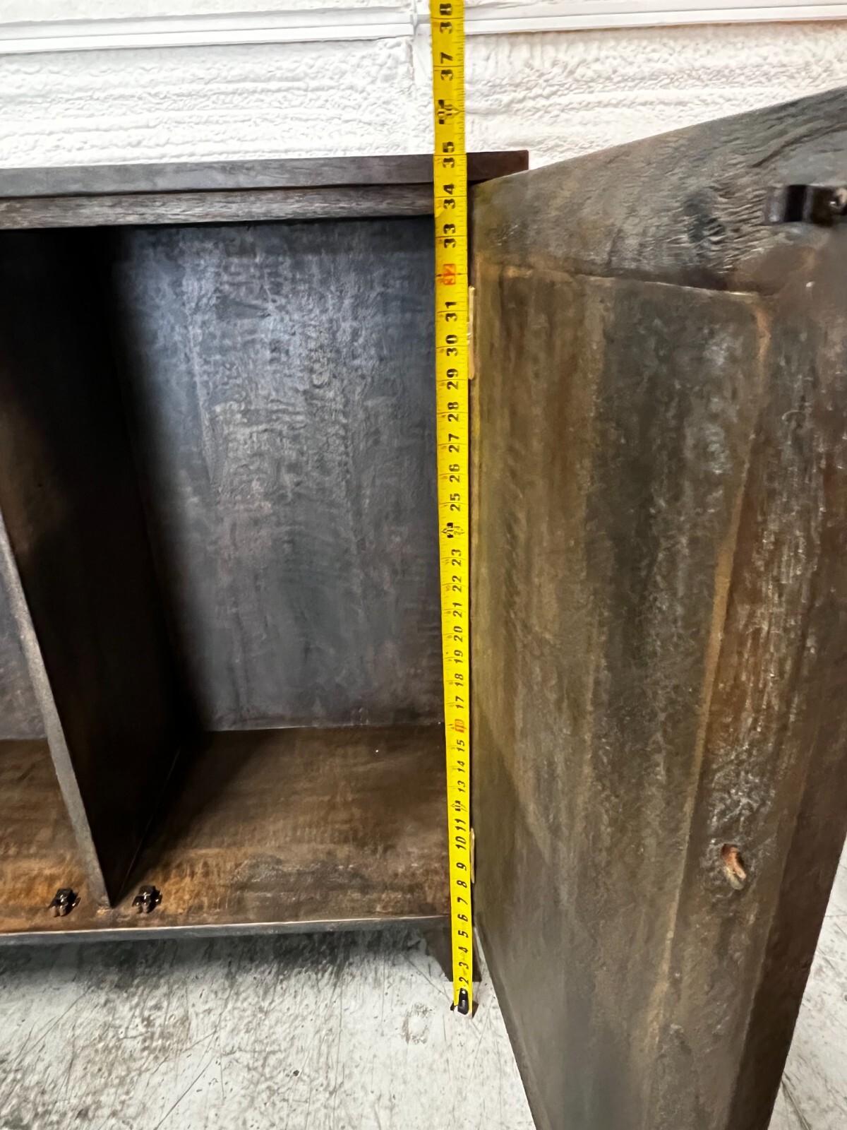 Uttermost Kohana 36" Accent Cabinet in Worn Black & Bronze 25842