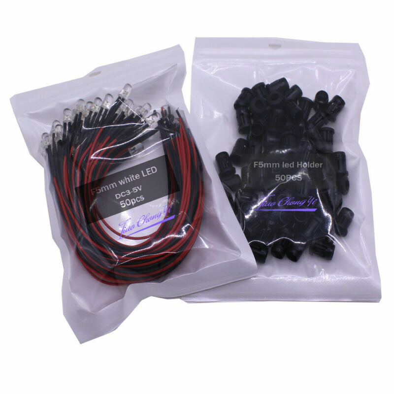 5V-12V F3mm 5mm Twinkle Flash 2pin Round 20cm Pre-wired Clear Flashing LED DIY