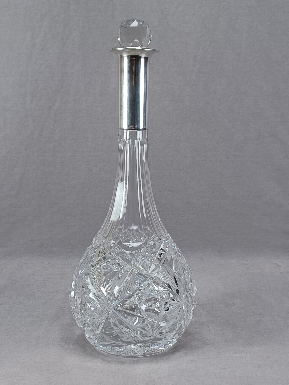 Adolf Kander Berlin 800 Silver & Brilliant Cut Glass Decanter C. 1888-1939 A