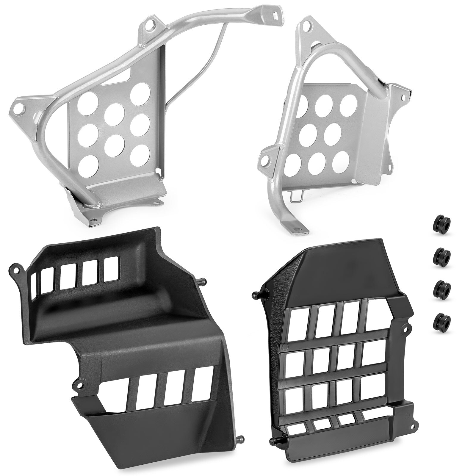 L+R Nerf Bars Silver Heel Guards footrest Stand For Yamaha 1990-2006 Banshee 350