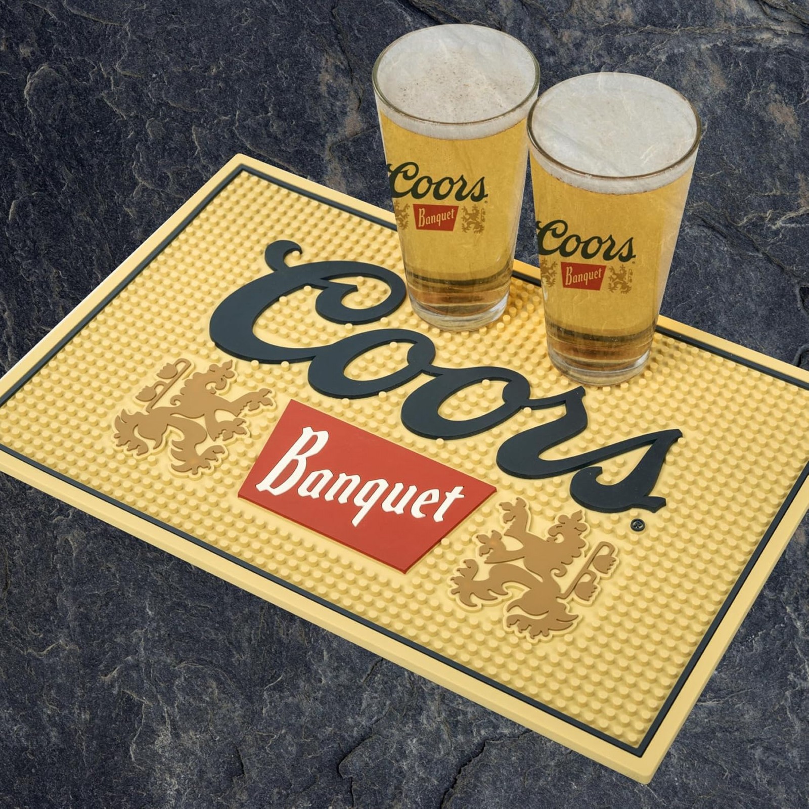 Coors Banquet Classic Logo Bar Mat Yellow