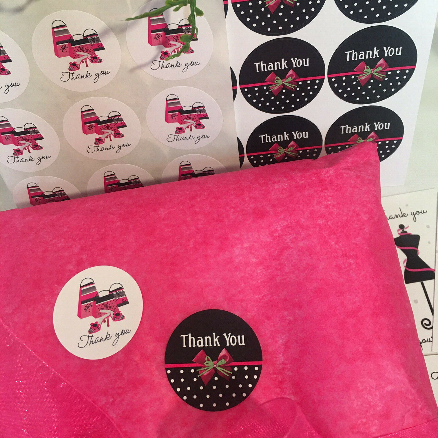 120x Business Thank You For Your Purchase Cards Stickers, Ladies Fashion