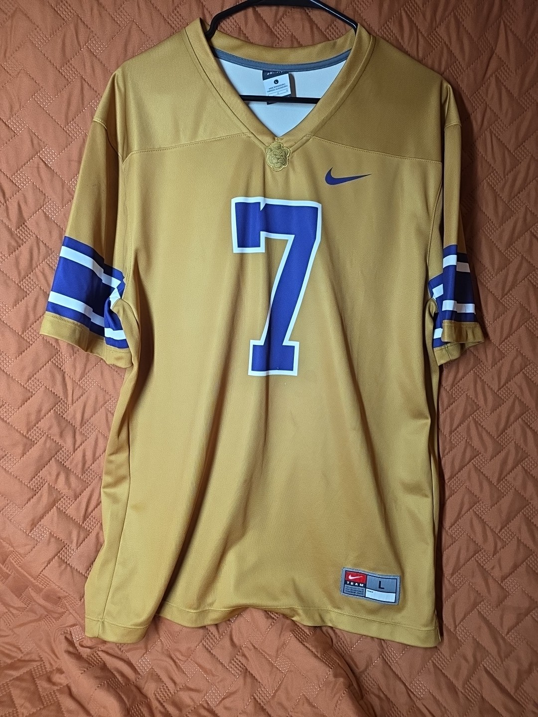 Nike LSU Tigers #7 Gold Jersey  Sz. L