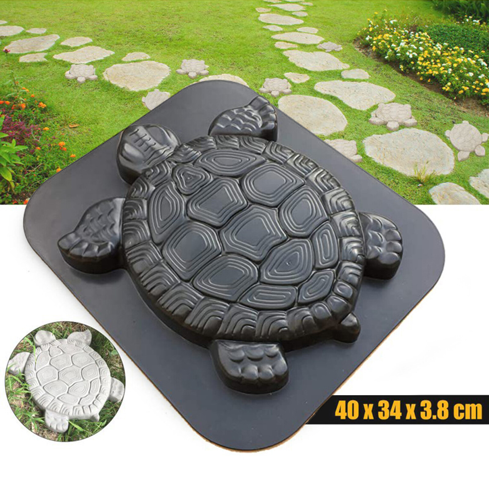 Turtle Stepping Stone Mold Concrete Cement Mould Garden Path Lawn Paver Mold NEW